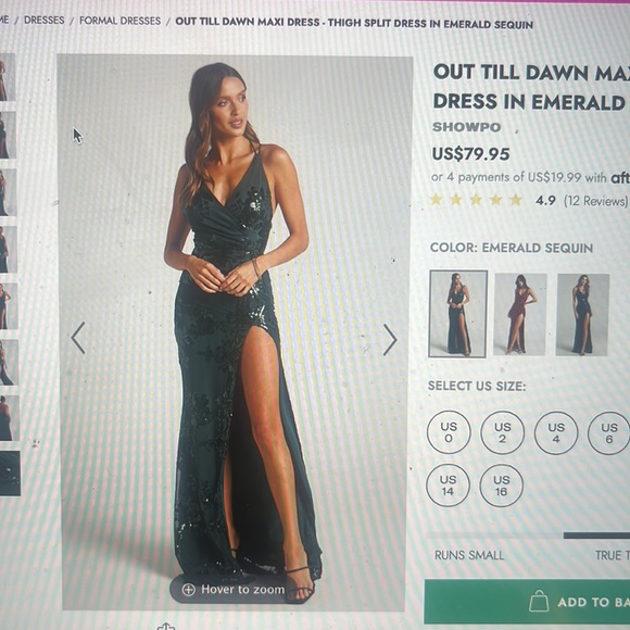 Emerald Green Prom Dress - Picture 4 of 8